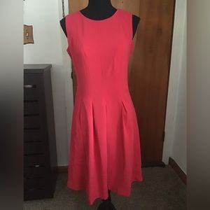Coral red A-line dress 👗 classic look